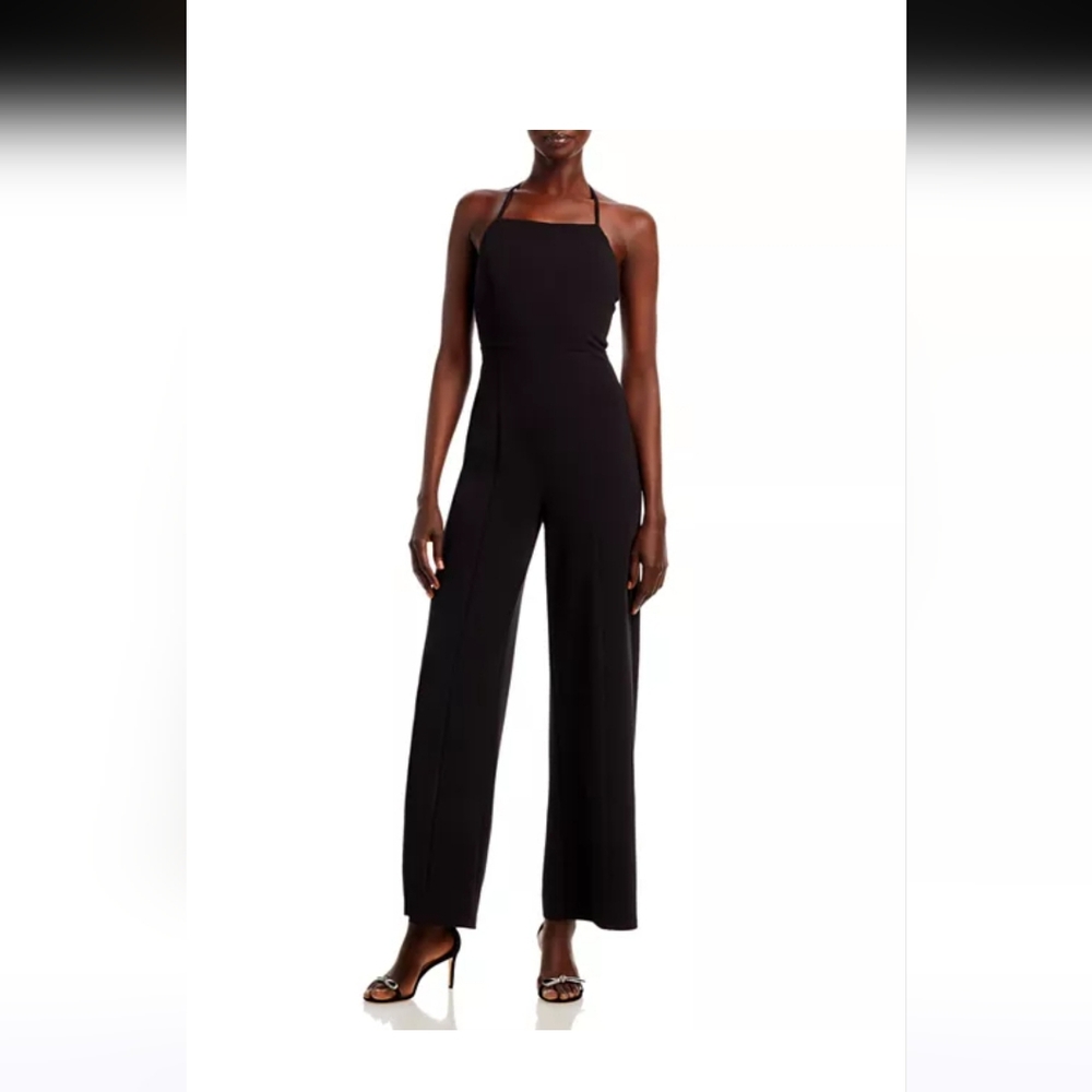 #174 Aqua Halter Neck Wide Leg Jumpsuit NWT - Picture 1 of 6